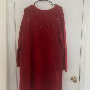 Talbots Red Long Sleeve Dress